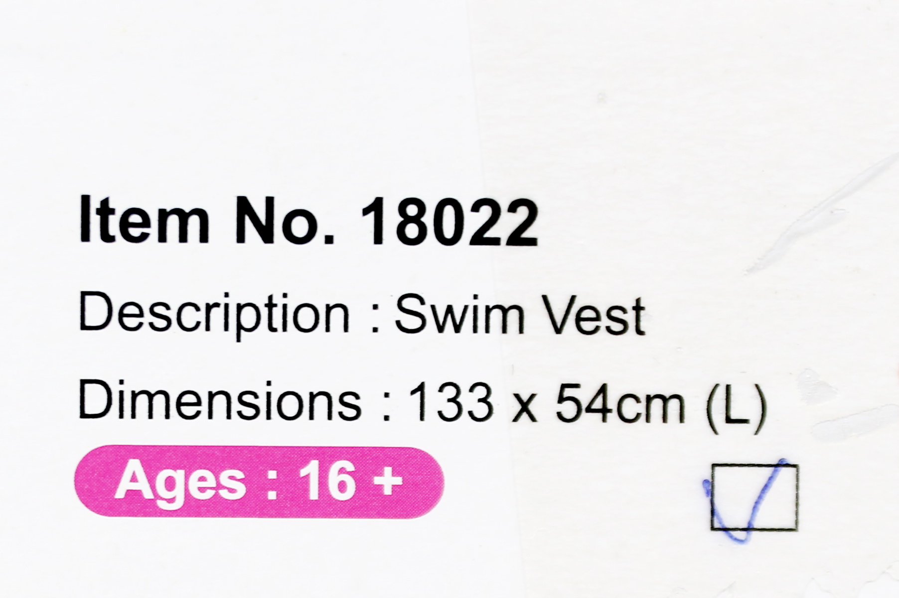 Pelampung Rompi Swim Vest L Box @24