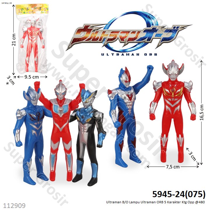 Action Figure Ultraman B/O Lampu ORB 5 Karakter Ktg Opp @480 