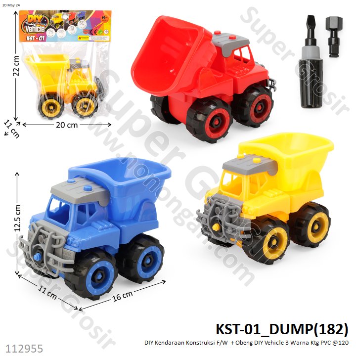 DIY Kendaraan Konstruksi + Obeng F/W Vehicle Ktg PVC @120