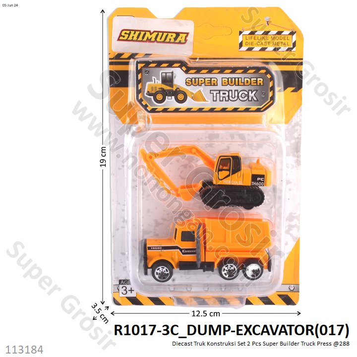 Diecast Truk Konstruksi Set 2 Pcs Super Builder Truck Press @288