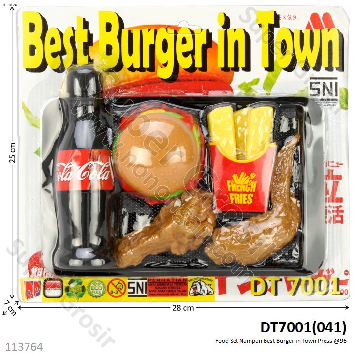 Food Set Burger Ayam Goreng Kentang dan Coca cola Nampan Best Burger in Town Press @96