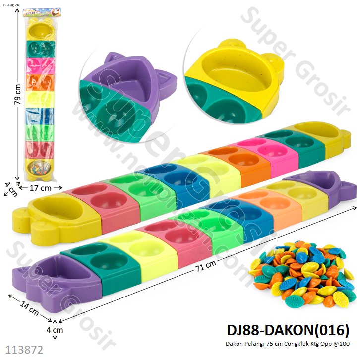 Dakon Pelangi 75 cm Congklak Ktg Opp @100