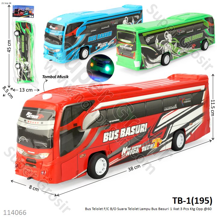 Bus Telolet F/C B/O Suara Telolet Lampu Bus Basuri 1 Ikat 3 Pcs Ktg Opp @60