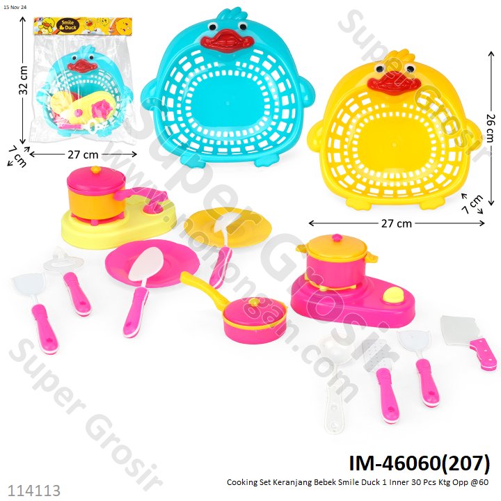 Cooking Set Keranjang Bebek Smile Duck 1 Inner 30 Pcs Ktg Opp @60