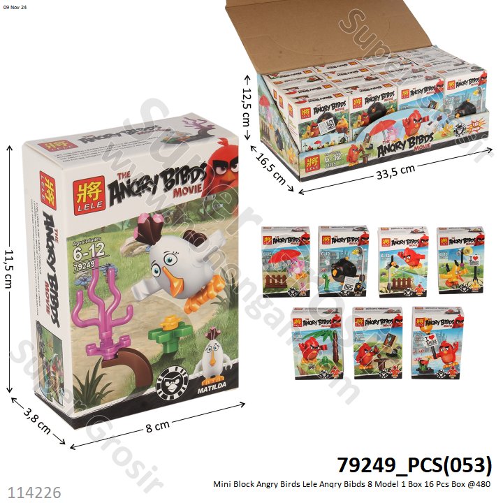 Mini Block Angry Birds Lele Anqry Bibds 1 Set 8 Model 1 Box 16 Pcs Box @480