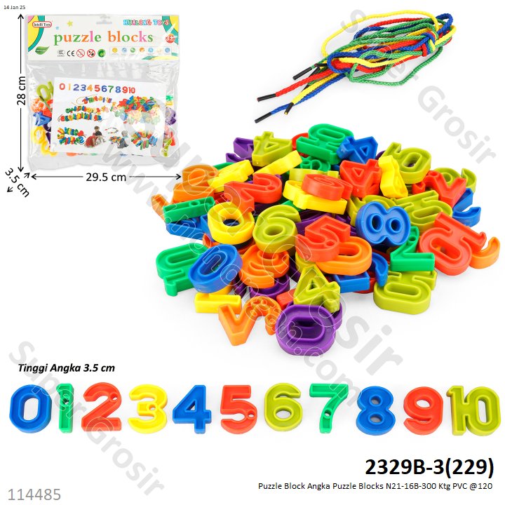 Puzzle Block Angka Puzzle Blocks N21-16B-300 Ktg PVC @120