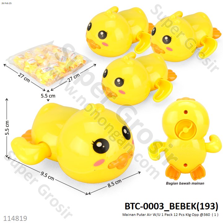 Mainan Putar Air Hewan W/U Berenang 1 Pack 12 Pcs Ktg Opp @360