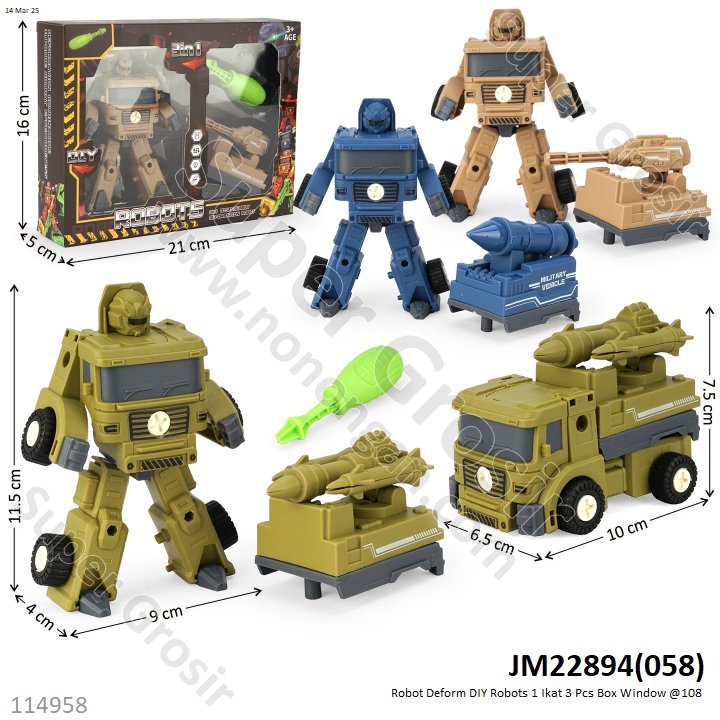 Robot Deform DIY Robots 1 Ikat 3 Pcs Box Window @108