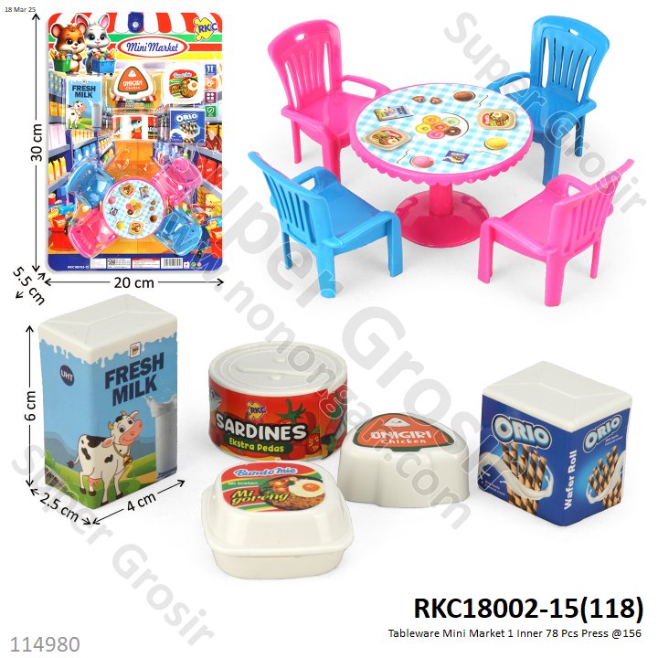 Minimarket Set Meja Makan dan Makanan Mini Market 1 Inner 78 Pcs Press @156