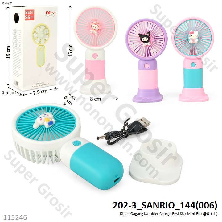 Kipas Angin Genggam Karakter Charge Best SS / Mini Box @240