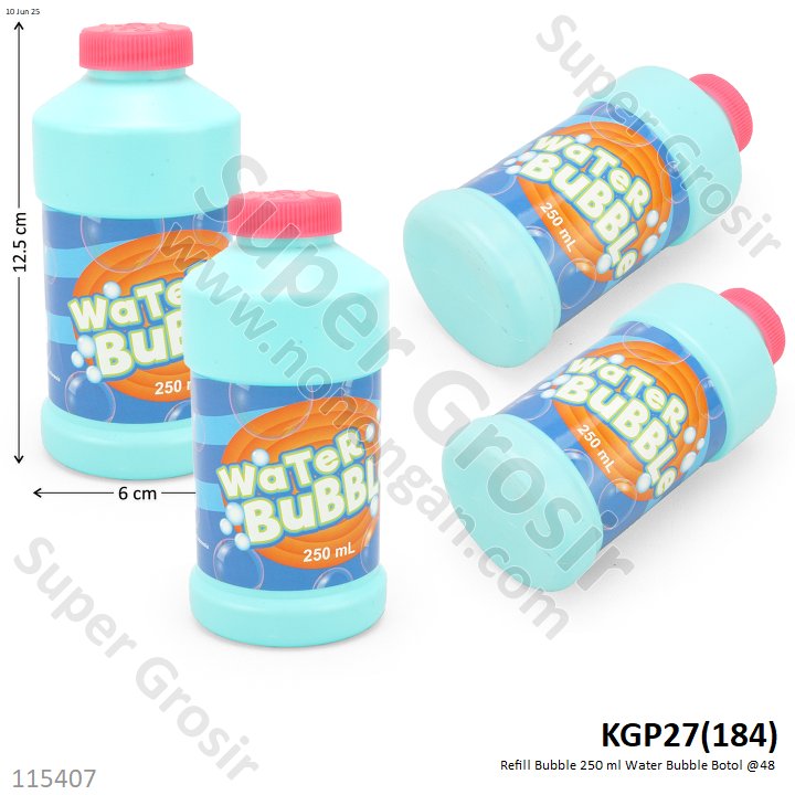 Refill Bubble 250 ml Water Bubble Botol @48