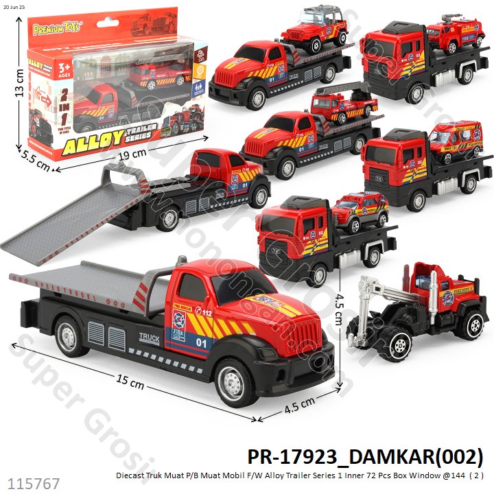 Diecast Truk Muat P/B Muat Mobil Skala Hot Wheels 1:64 F/W Alloy Trailer Series 1 Inner 72 Pcs Box Window @144