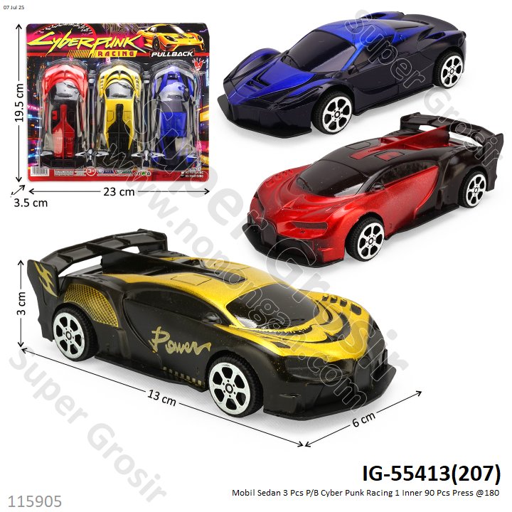 Mobil Sedan 3 Pcs P/B Cyber Punk Racing 1 Inner 90 Pcs Press @180