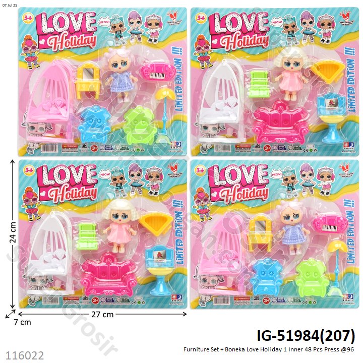 Furniture Set + Boneka Love Holiday 1 Inner 48 Pcs Press @96