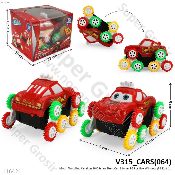 Mobil Tumbling Karakter B/O Jalan Stunt Car 1 Inner 96 Pcs Box Window @192