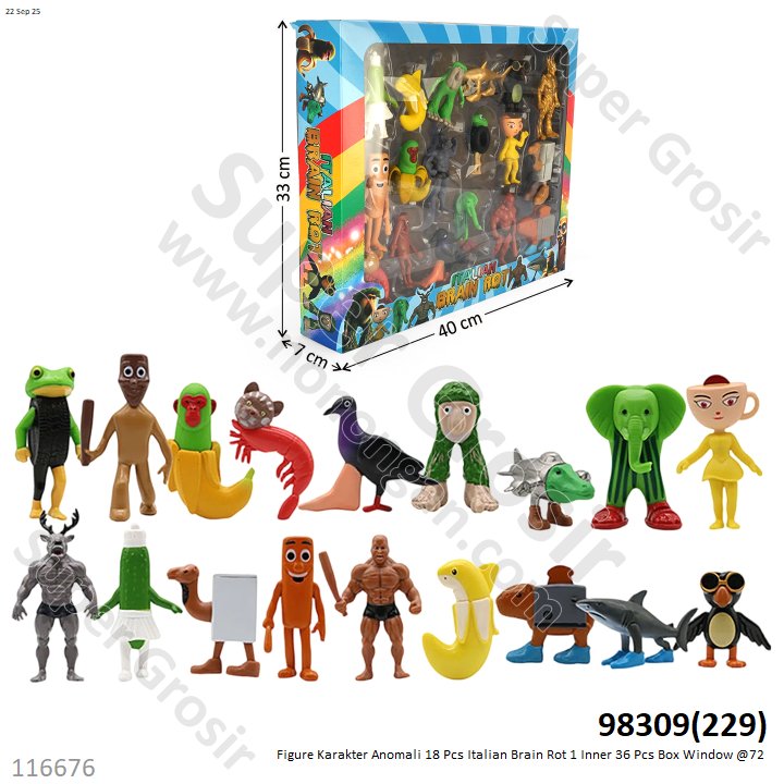 Figure Karakter Anomali 18 Pcs Italian Brain Rot 1 Inner 36 Pcs Box Window @72