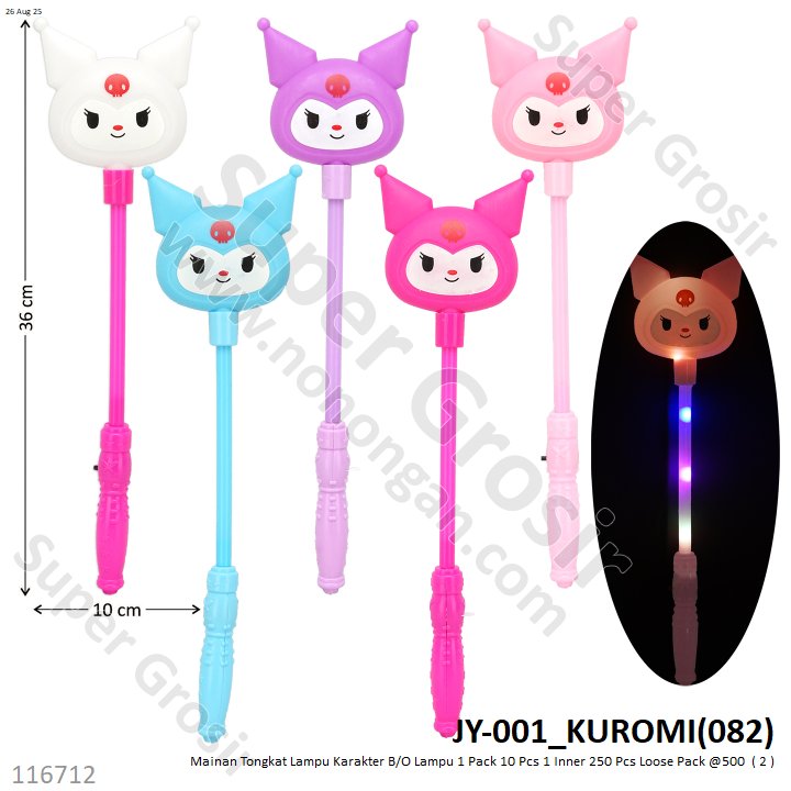Mainan Tongkat Lampu Karakter B/O Lampu 1 Pack 10 Pcs 1 Inner 250 Pcs Loose Pack @500