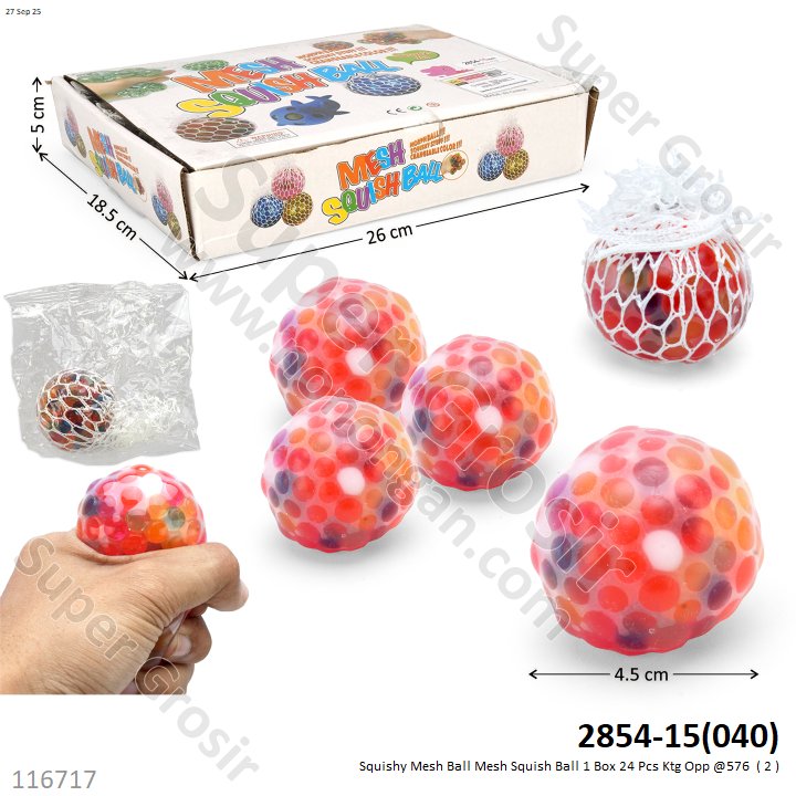 Squishy Mesh Ball Mesh Squish Ball 1 Box 24 Pcs Ktg Opp @576