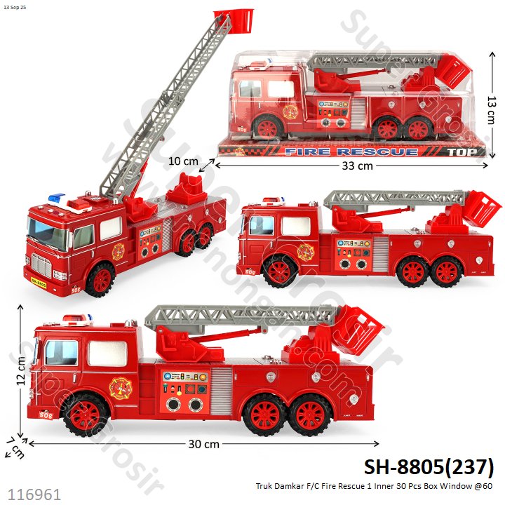 Truk Damkar F/C Fire Rescue 1 Inner 30 Pcs Box Window @60