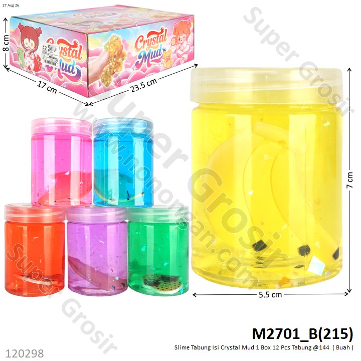 Slime Tabung Isi Crystal Mud 1 Box 12 Pcs Tabung @144