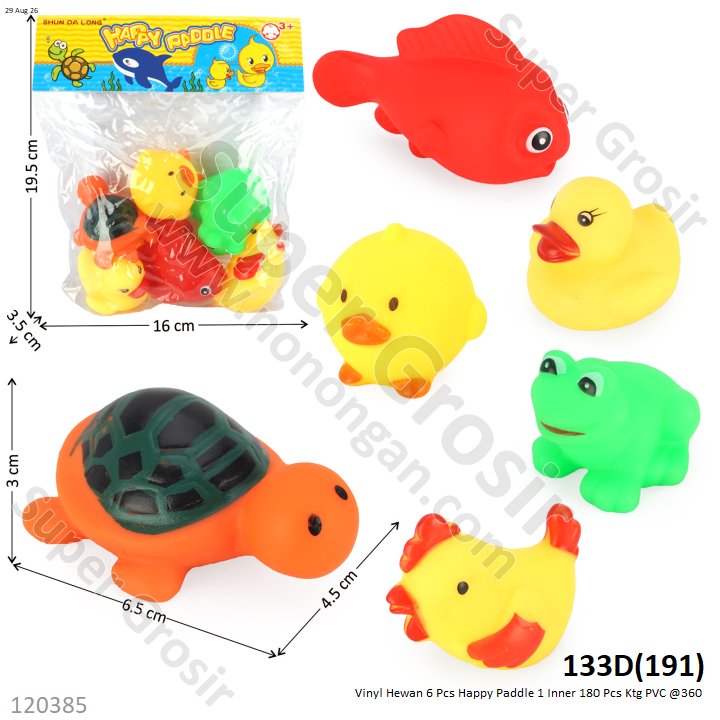Vinyl Hewan 6 Pcs Happy Paddle 1 Inner 180 Pcs Ktg PVC @360