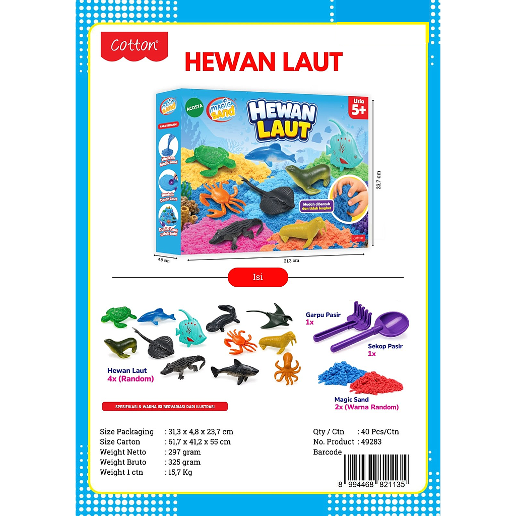 Magic Sand Hewan + Sekop Box @40