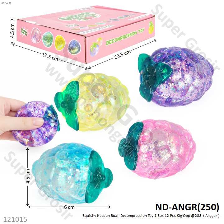 Squishy Needoh Buah Decompression Toy 1 Box 12 Pcs Ktg Opp @288