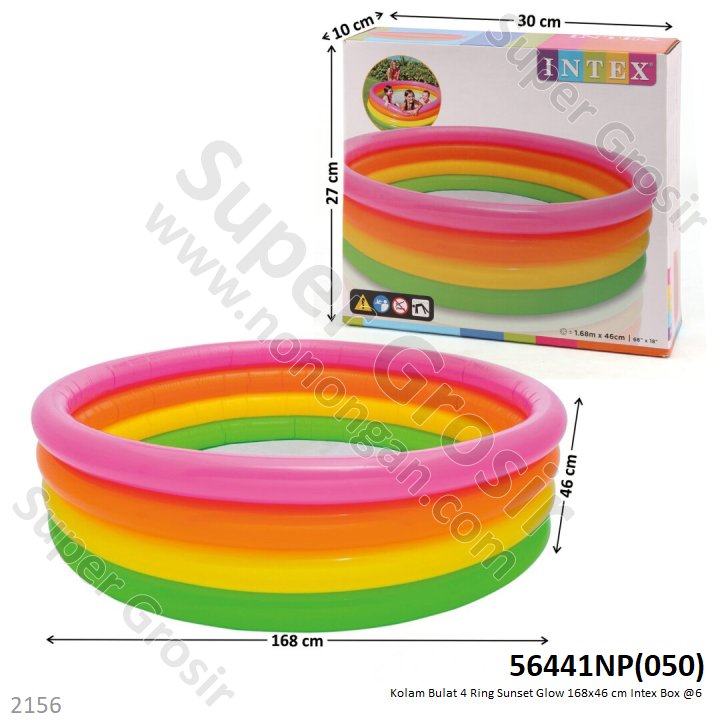 Kolam Renang Anak Bulat 4 Ring Sunset Glow 168x46 cm Intex Box @6