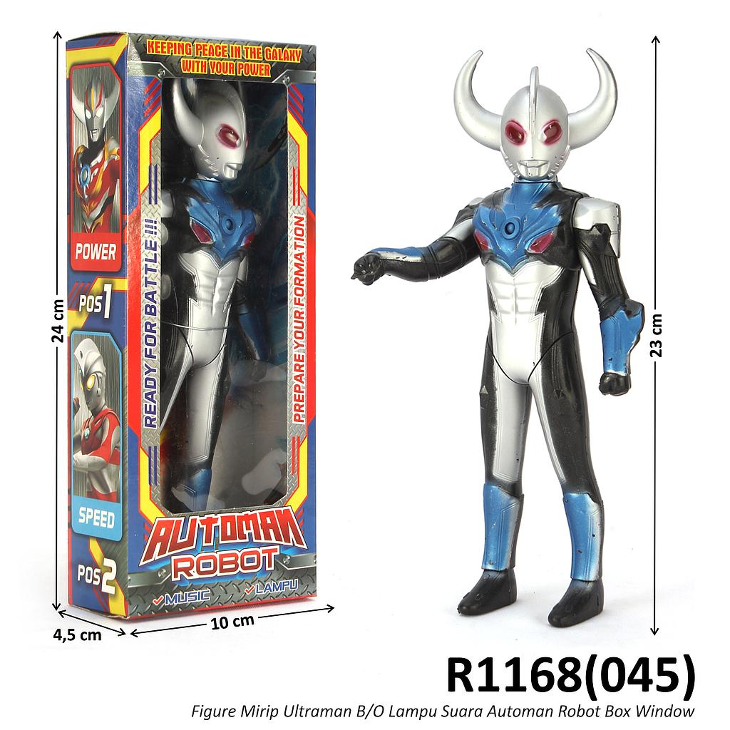 Action Figure Ultraman 23 cm B/O Suara Lampu Automan Robot Box Window @100