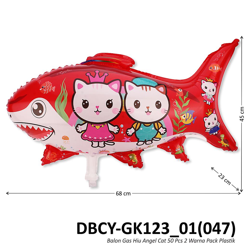 Balon Gas Hiu Angel Cat 50 Pcs 2 Warna Pack Plastik @60