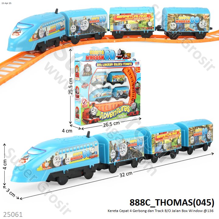Kereta Cepat 4 Gerbong dan Track B/O Jalan Box Window @136