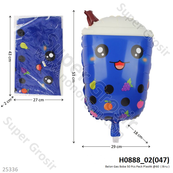 Balon Gas Boba 50 Pcs Pack Plastik @60