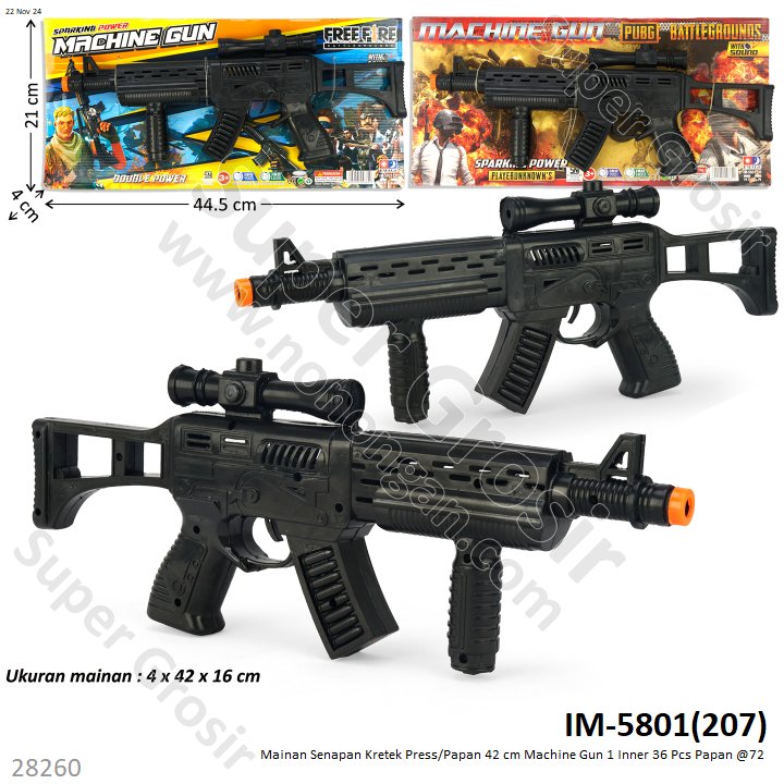 Senapan Kretek 42 cm Machine Gun 1 Inner 36 Pcs Papan @72