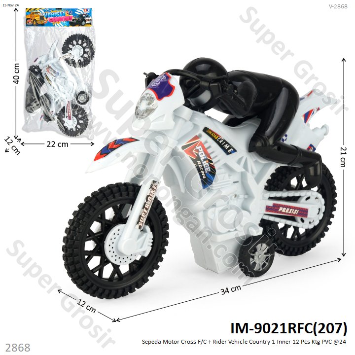 Sepeda Motor Cross F/C + Rider Vehicle Country 1 Inner 12 Pcs Ktg PVC @24