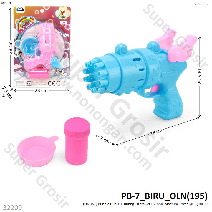 Bubble Gun Angel 10 Lubang 18 cm B/O Bubble Machine Press @60