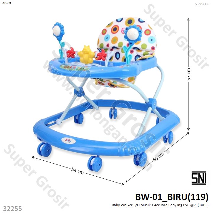 Baby Walker B/O Musik + Acc Iora Baby BW-01 Ktg PVC @7