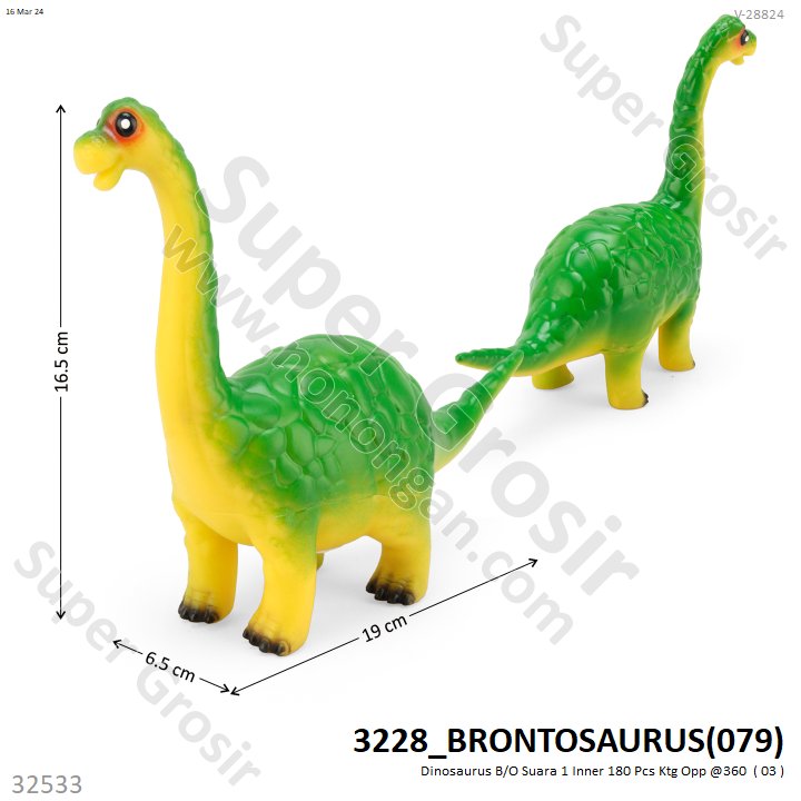 Dinosaurus B/O Suara 1 Inner 180 Pcs Ktg Opp @360