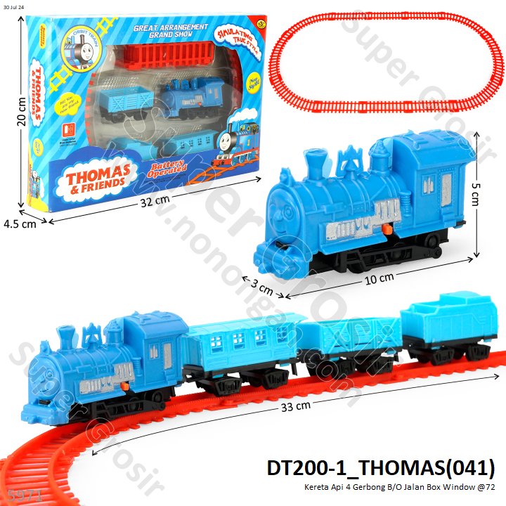 Kereta Api 4 Gerbong dan Track B/O Jalan Box Window @72