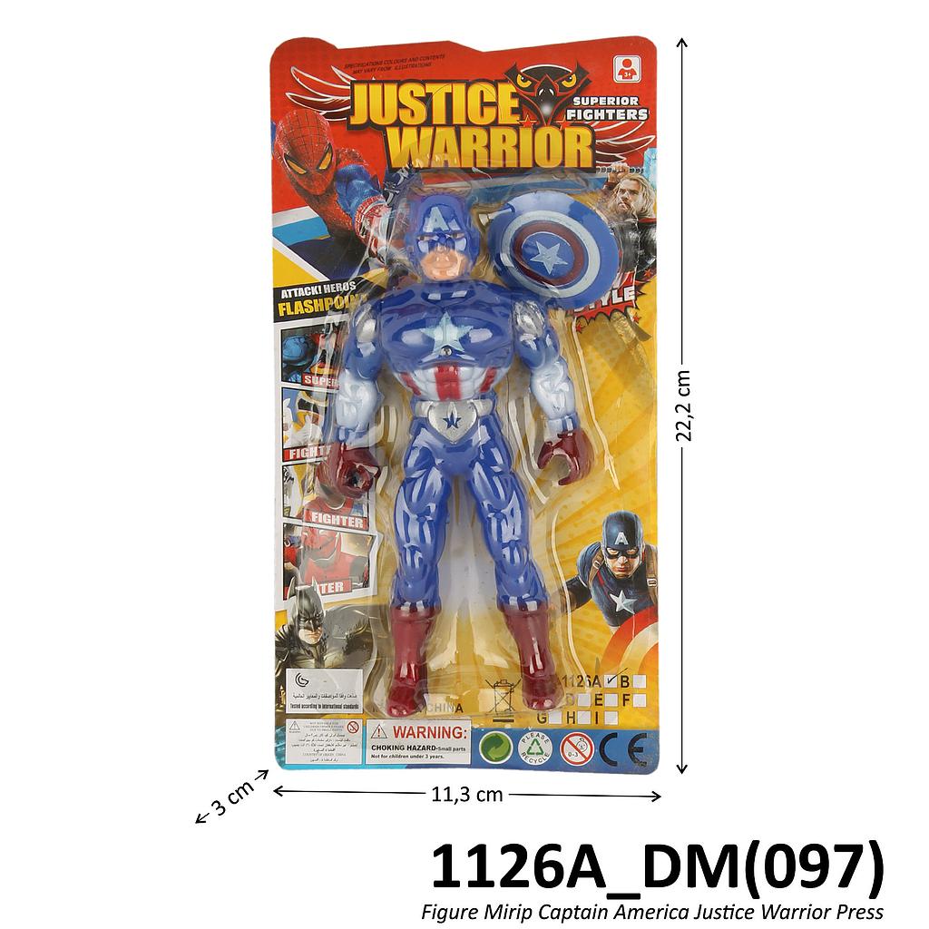 Action Figure Captain America Tameng B/O Lampu Justice Warrior Press @720
