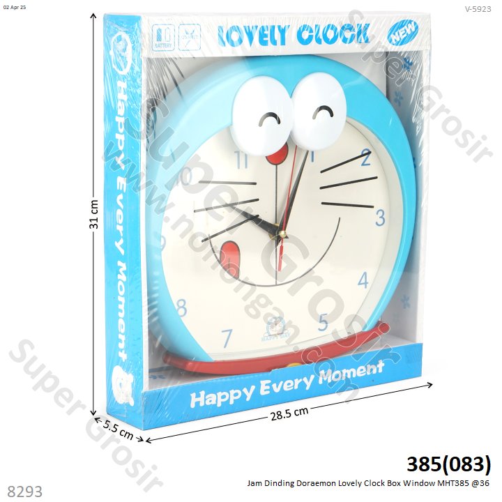 Jam Dinding Doraemon Lovely Clock Box Window MHT385 @36