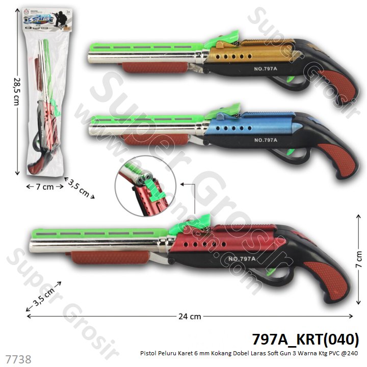 Pistol Peluru Karet 6mm Dobel Laras Ktg @240