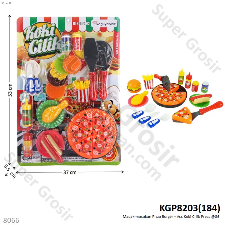 Masak-masakan Pizza Burger + Acc Koki Cilik Press @36