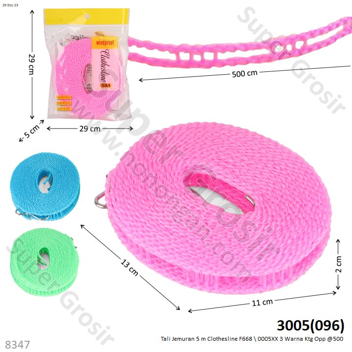 Tali Jemuran 5 m Clothesline F668 \ 0005XX Ktg Opp @500