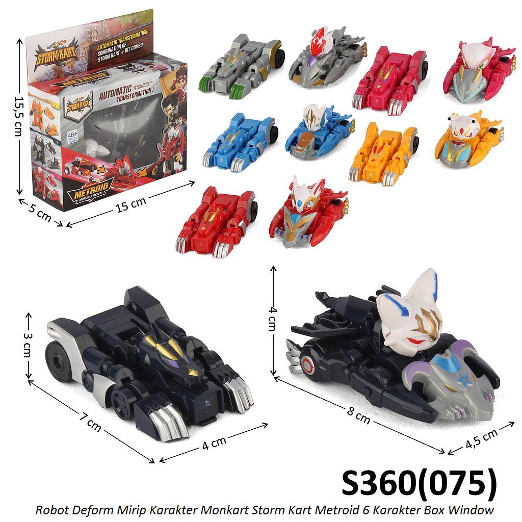 Robot Deform Monkart Storm Kart Metroid 6 Karakter Box Window @192