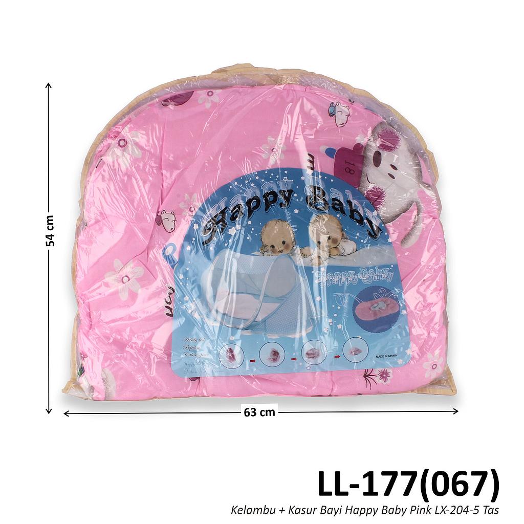 Kasur Bayi Kelambu Pink Happy Baby LX-204-5 Tas @60