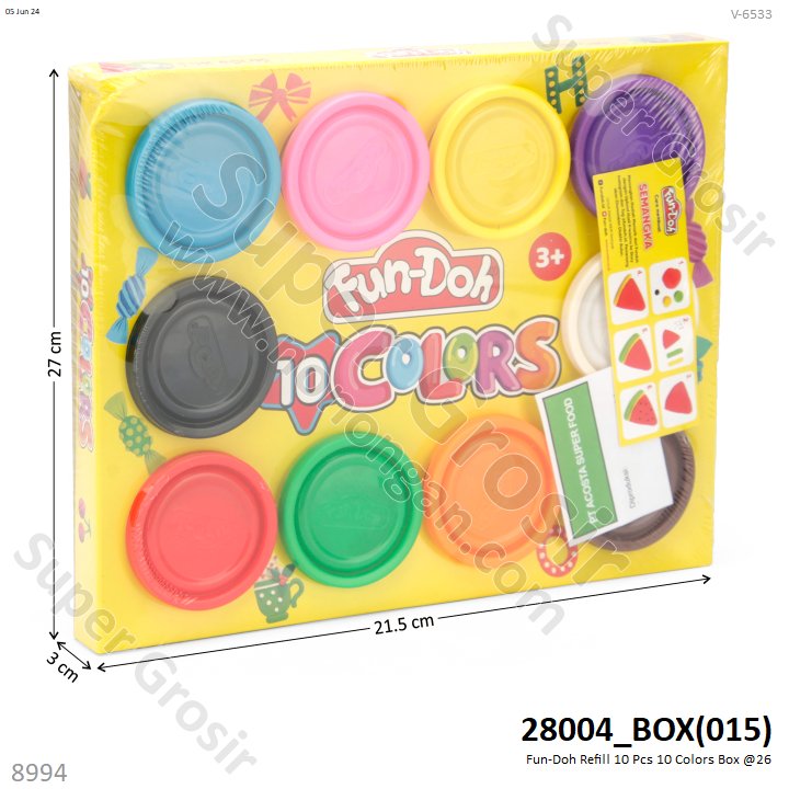 Fun-Doh Refill 10 Pcs 10 Colors Box @26

