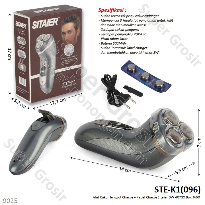 Alat Cukur Jenggot Charge + Kabel Charge Sitaier 3W 4073X Box @60