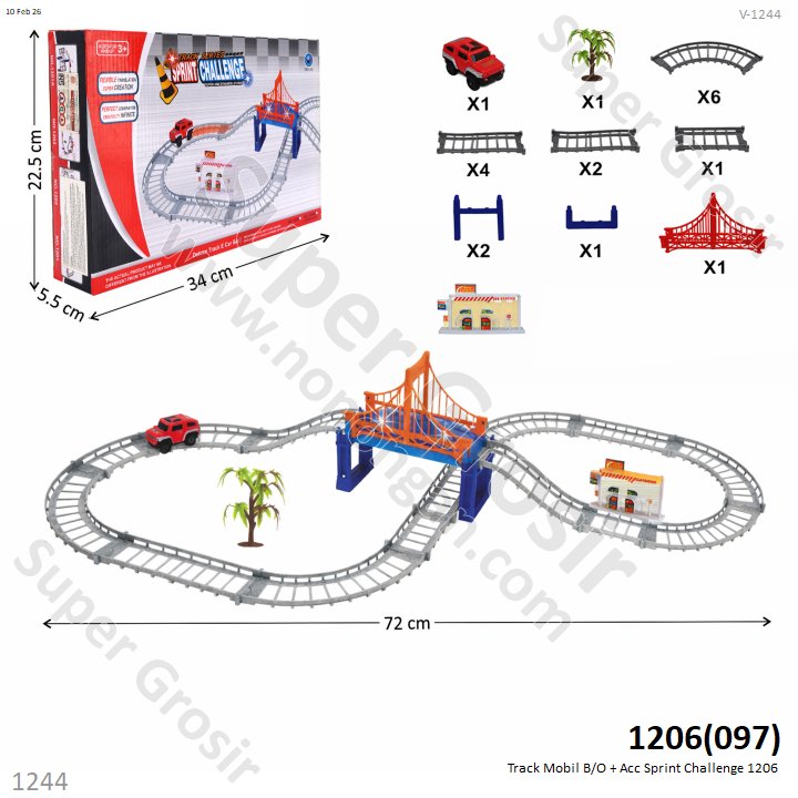 Track Mobil B/O Jalan + Acc Sprint Challenge Box @0