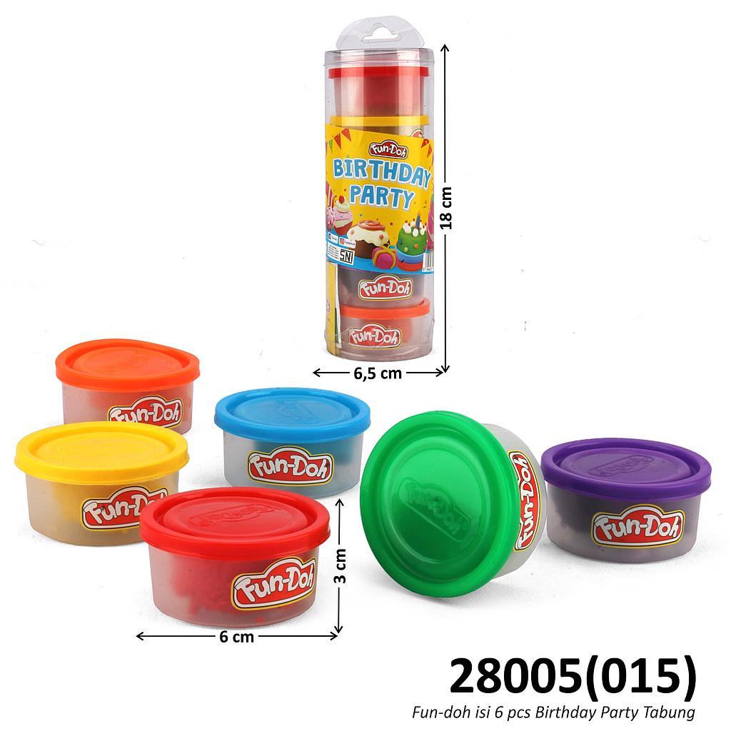 Fun-Doh Refill 6 Pcs Birthday Party Tabung Mika @60