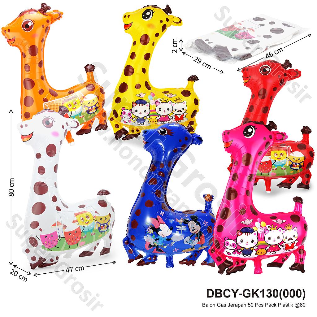 Balon Gas Jerapah 50 Pcs Pack Plastik @60
